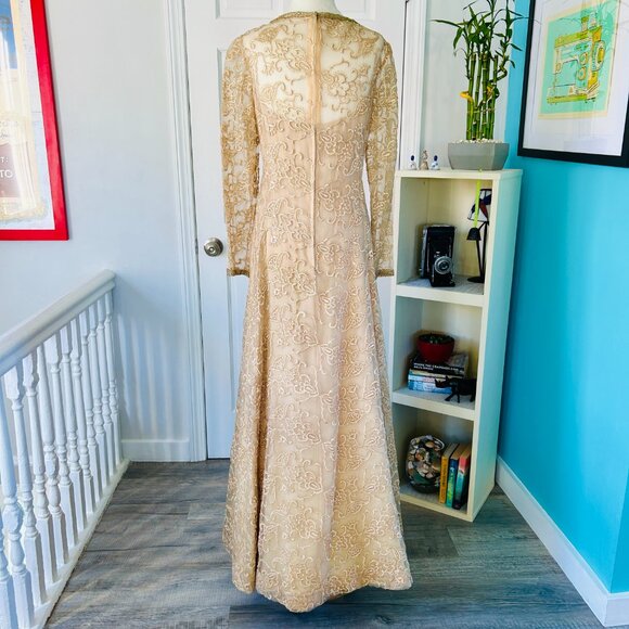 Vintage Alfred Bosand Evening Gown (size M) - Picture 4 of 13